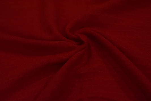 STRIPED SLUB LAWN SHAWL- RED