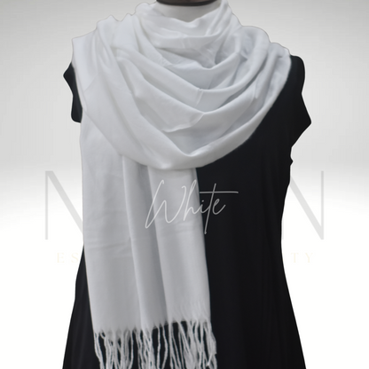 PREMIUM WOOL STOLE- WHITE