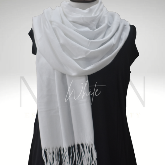 PREMIUM WOOL STOLE- WHITE
