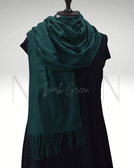 PREMIUM WOOL STOLE- DARK GREEN