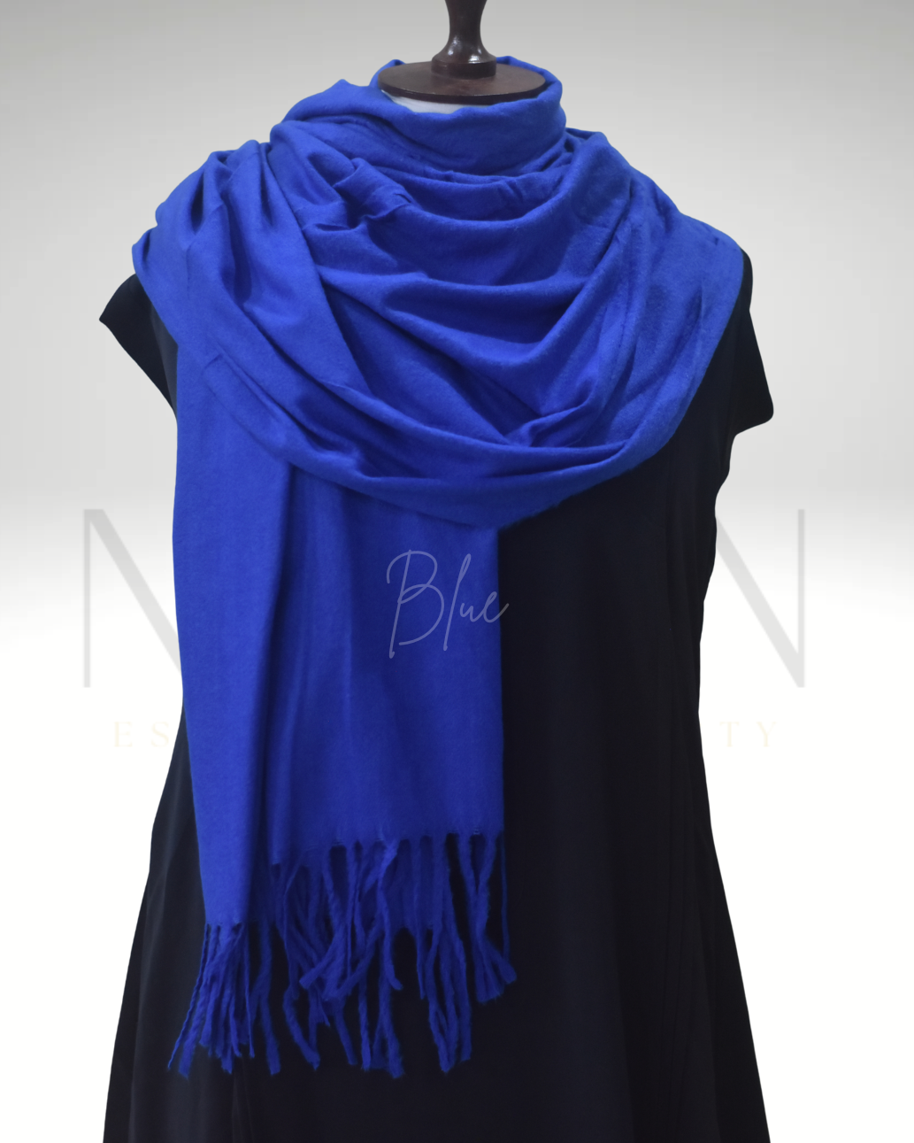 PREMIUM WOOL STOLE- BLUE
