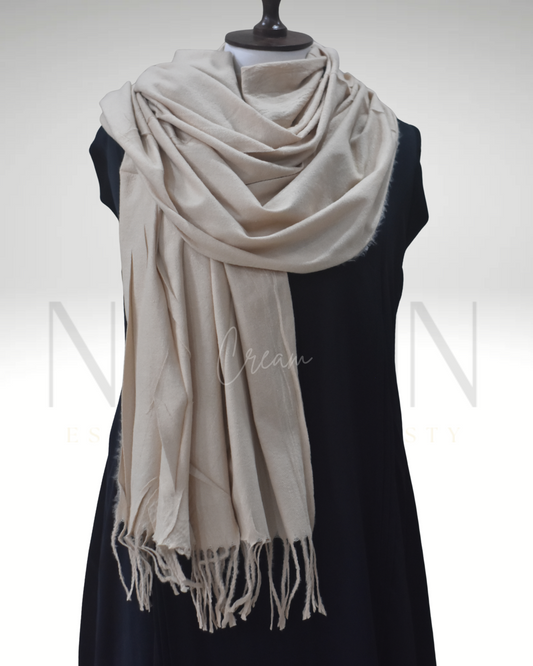 PREMIUM WOOL STOLE- CREAM