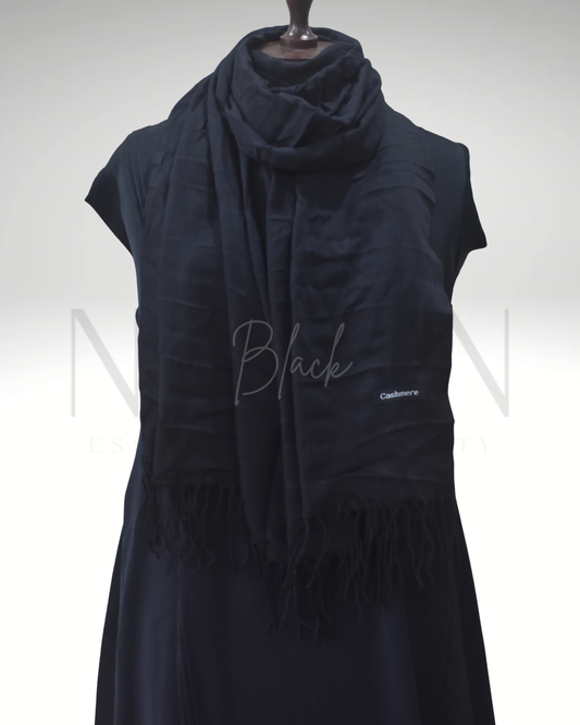 CASHMERE SLUB LAWN HIJAB- BLACK