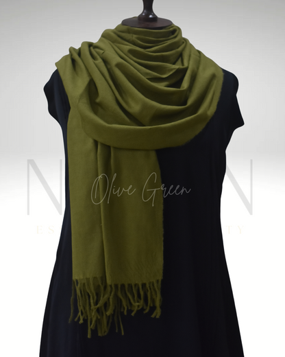 PREMIUM WOOL STOLE- OLIVE GREEN