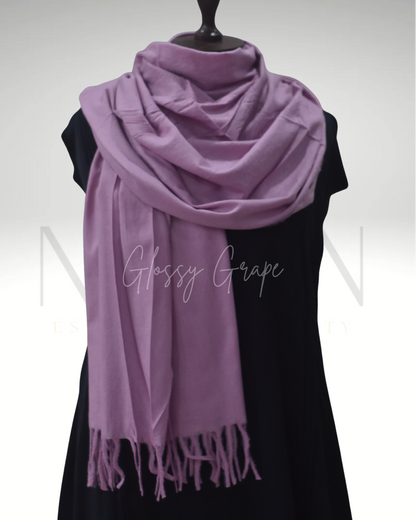 PREMIUM WOOL STOLE- GLOSSY GRAPE