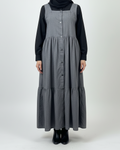 GREY PINAFORE DRESS