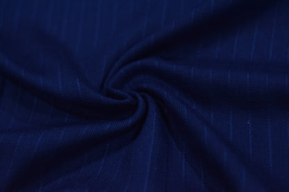 STRIPED SLUB LAWN SHAWL- NAVY BLUE