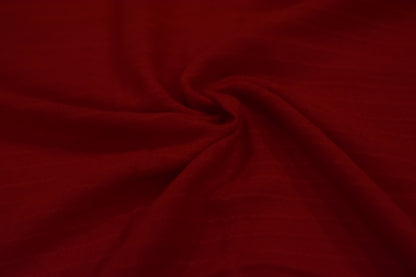 STRIPED SLUB LAWN SHAWL- RED