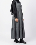 GREY PINAFORE DRESS
